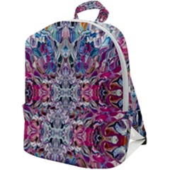 Ammonite Blend Smudge  Zip Up Backpack by kaleidomarblingart