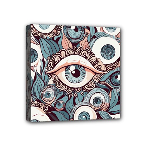 Eyes Pattern Mini Canvas 4  X 4  (stretched)