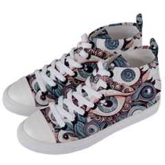 Eyes Pattern Women s Mid-top Canvas Sneakers by Valentinaart