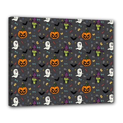 Halloween Pattern Bat Canvas 20  X 16  (stretched)