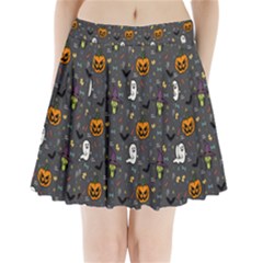 Halloween Pattern Bat Pleated Mini Skirt by Bangk1t
