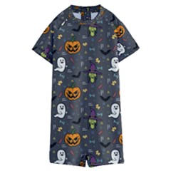 Halloween Pattern Bat Kids  Boyleg Half Suit Swimwear