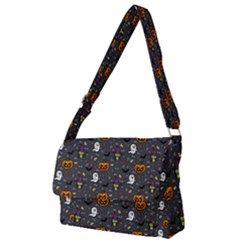 Halloween Pattern Bat Full Print Messenger Bag (l)