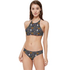 Halloween Pattern Bat Banded Triangle Bikini Set by Bangk1t