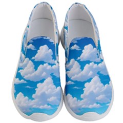 Sky Clouds Blue Cartoon Animated Men s Lightweight Slip Ons by Bangk1t