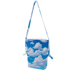 Sky Clouds Blue Cartoon Animated Folding Shoulder Bag