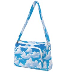 Sky Clouds Blue Cartoon Animated Front Pocket Crossbody Bag