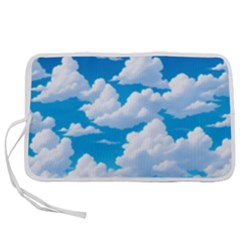 Sky Clouds Blue Cartoon Animated Pen Storage Case (m)