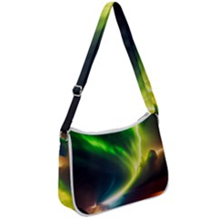 Lake Storm Neon Nature Zip Up Shoulder Bag by Bangk1t