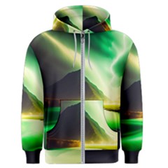 Aurora Lake Neon Colorful Men s Zipper Hoodie by Bangk1t