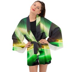 Aurora Lake Neon Colorful Long Sleeve Kimono by Bangk1t