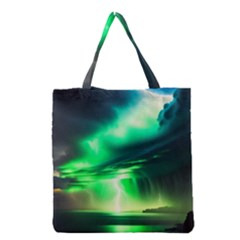 Lake Storm Neon Grocery Tote Bag by Bangk1t