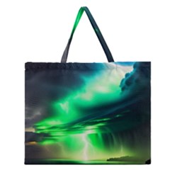 Lake Storm Neon Zipper Large Tote Bag by Bangk1t