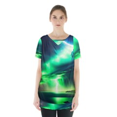 Lake Storm Neon Skirt Hem Sports Top