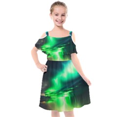 Lake Storm Neon Kids  Cut Out Shoulders Chiffon Dress