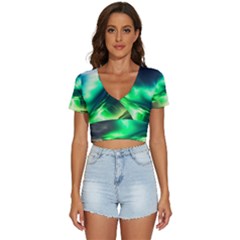 Lake Storm Neon V-neck Crop Top by Bangk1t