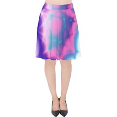 Geometry Abstract Pattern Hypercube Velvet High Waist Skirt by Bangk1t
