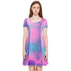 Geometry Abstract Pattern Hypercube Inside Out Cap Sleeve Dress