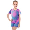 Geometry Abstract Pattern Hypercube Kids  Mesh T-Shirt and Shorts Set View1