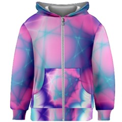 Geometry Abstract Pattern Hypercube Kids  Zipper Hoodie Without Drawstring