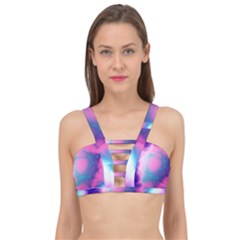 Geometry Abstract Pattern Hypercube Cage Up Bikini Top