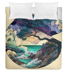 Tree Wave Ocean Duvet Cover Double Side (queen Size) by Bangk1t