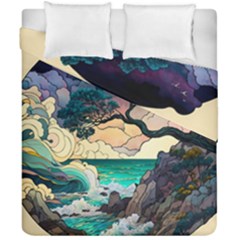 Tree Wave Ocean Duvet Cover Double Side (california King Size)