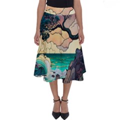 Tree Wave Ocean Perfect Length Midi Skirt