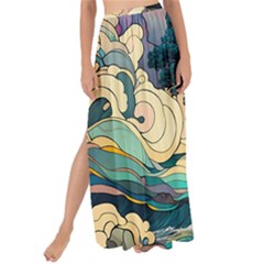 Tree Wave Ocean Maxi Chiffon Tie-up Sarong by Bangk1t