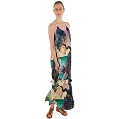 Tree Wave Ocean Cami Maxi Ruffle Chiffon Dress by Bangk1t