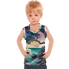 Tree Wave Ocean Kids  Sport Tank Top