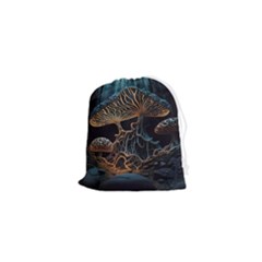 Forest Mushroom Wood Drawstring Pouch (xs)