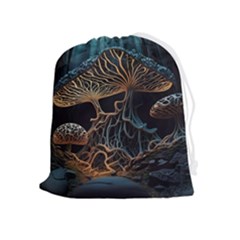 Forest Mushroom Wood Drawstring Pouch (xl)