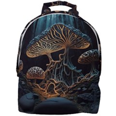 Forest Mushroom Wood Mini Full Print Backpack