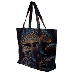 Forest Mushroom Wood Zip Up Canvas Bag by Bangk1t