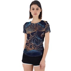 Forest Mushroom Wood Back Cut Out Sport T-shirt