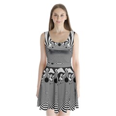Pattern Illusion Fractal Mandelbrot Split Back Mini Dress  by Bangk1t