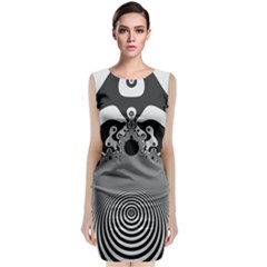 Pattern Illusion Fractal Mandelbrot Sleeveless Velvet Midi Dress