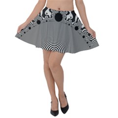 Pattern Illusion Fractal Mandelbrot Velvet Skater Skirt by Bangk1t