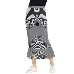 Pattern Illusion Fractal Mandelbrot Maxi Fishtail Chiffon Skirt by Bangk1t