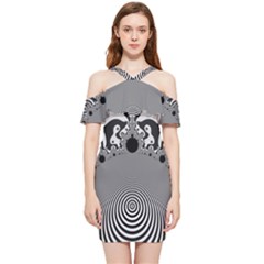 Pattern Illusion Fractal Mandelbrot Shoulder Frill Bodycon Summer Dress