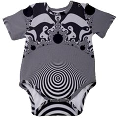 Pattern Illusion Fractal Mandelbrot Baby Short Sleeve Bodysuit by Bangk1t