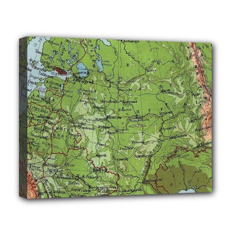 Map Earth World Russia Europe Deluxe Canvas 20  X 16  (stretched) by Bangk1t