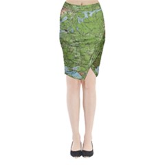 Map Earth World Russia Europe Midi Wrap Pencil Skirt by Bangk1t