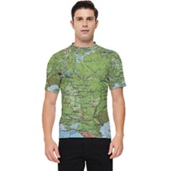 Map Earth World Russia Europe Men s Short Sleeve Rash Guard by Bangk1t