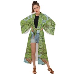 Map Earth World Russia Europe Maxi Kimono by Bangk1t