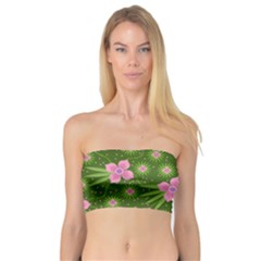 Pink Flower Background Pattern Bandeau Top