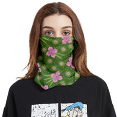 Pink Flower Background Pattern Face Covering Bandana (two Sides)