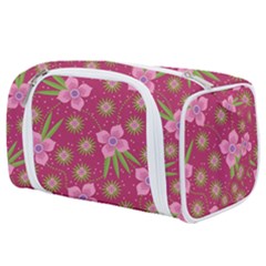 Flower Background Pattern Pink Toiletries Pouch