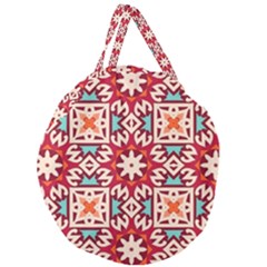 Geometric Pattern Seamless Abstract Giant Round Zipper Tote